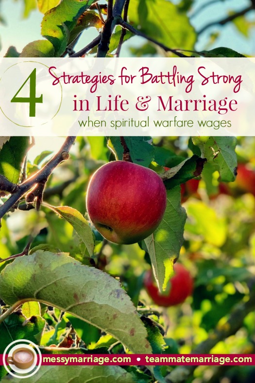 Are you feeling drawn to forbidden fruit? Feeling disconnected from God and your spouse? Then come by MM and learn how to battle strong in times of spiritual warfare. #marriage #spiritual #satan #battle #conflict #strategies #Bible #verses #strong #truth